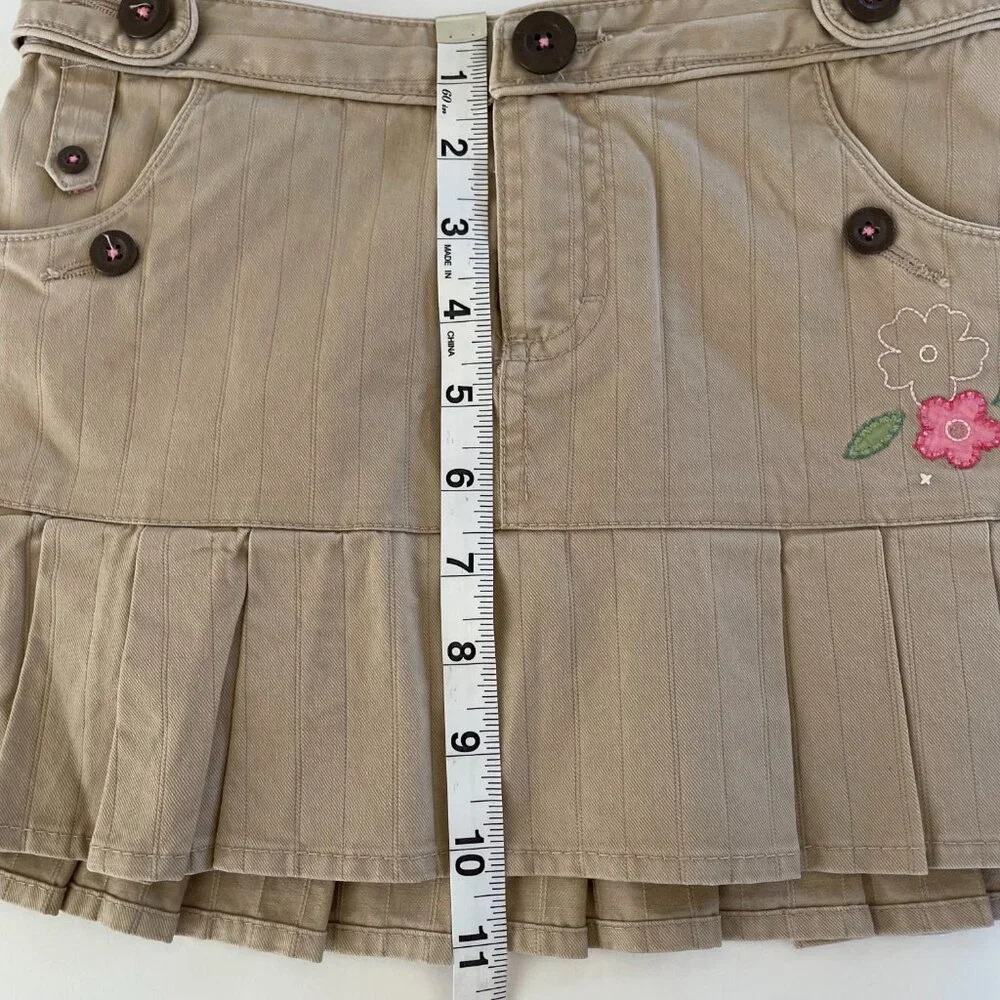 Oshkosh Genuine Kids Girls Cotton Skirt Skort Adjustable Waist Taupe Size 6X NWT